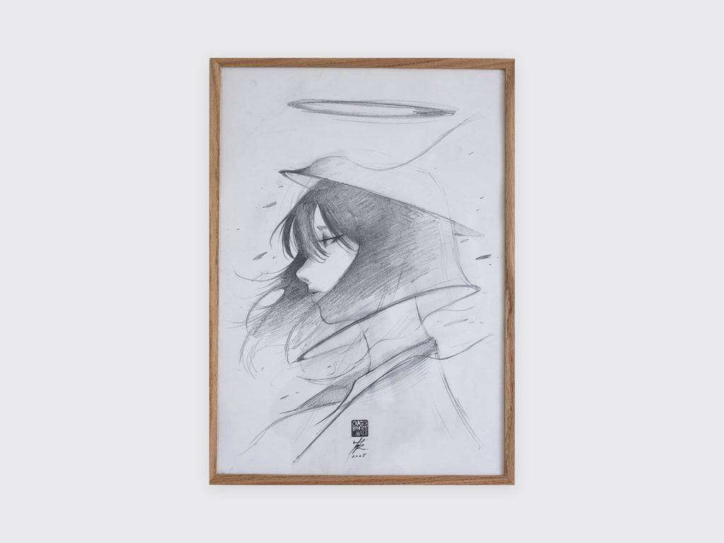 wataboku, Sketch 02, framed